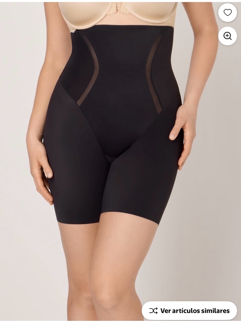 Maidenform High-Waist Black Shapewear Shorts thigh slimmer size S